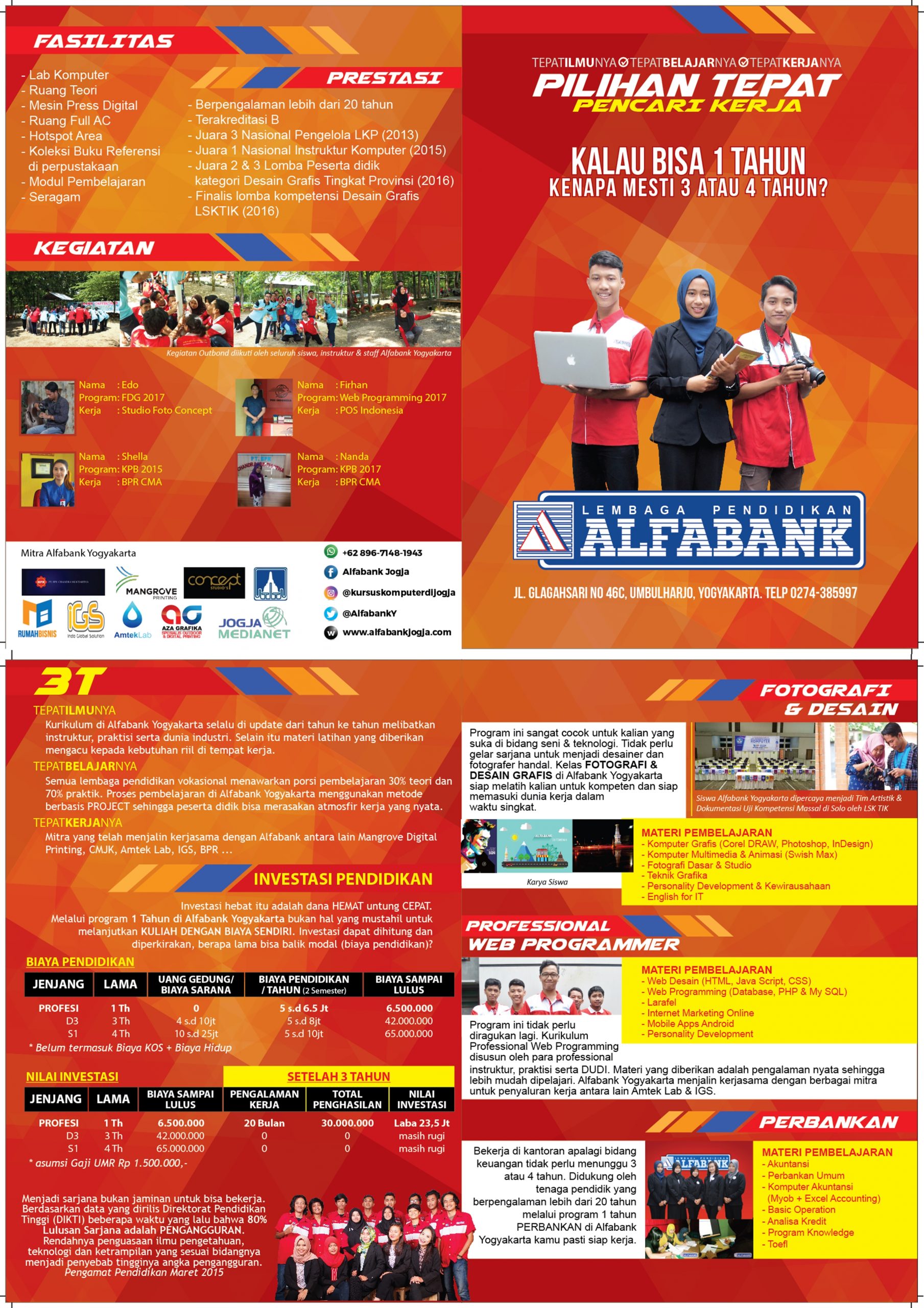 Brosur Program Pendidikan 1 Tahun Alfabank Yogyakarta