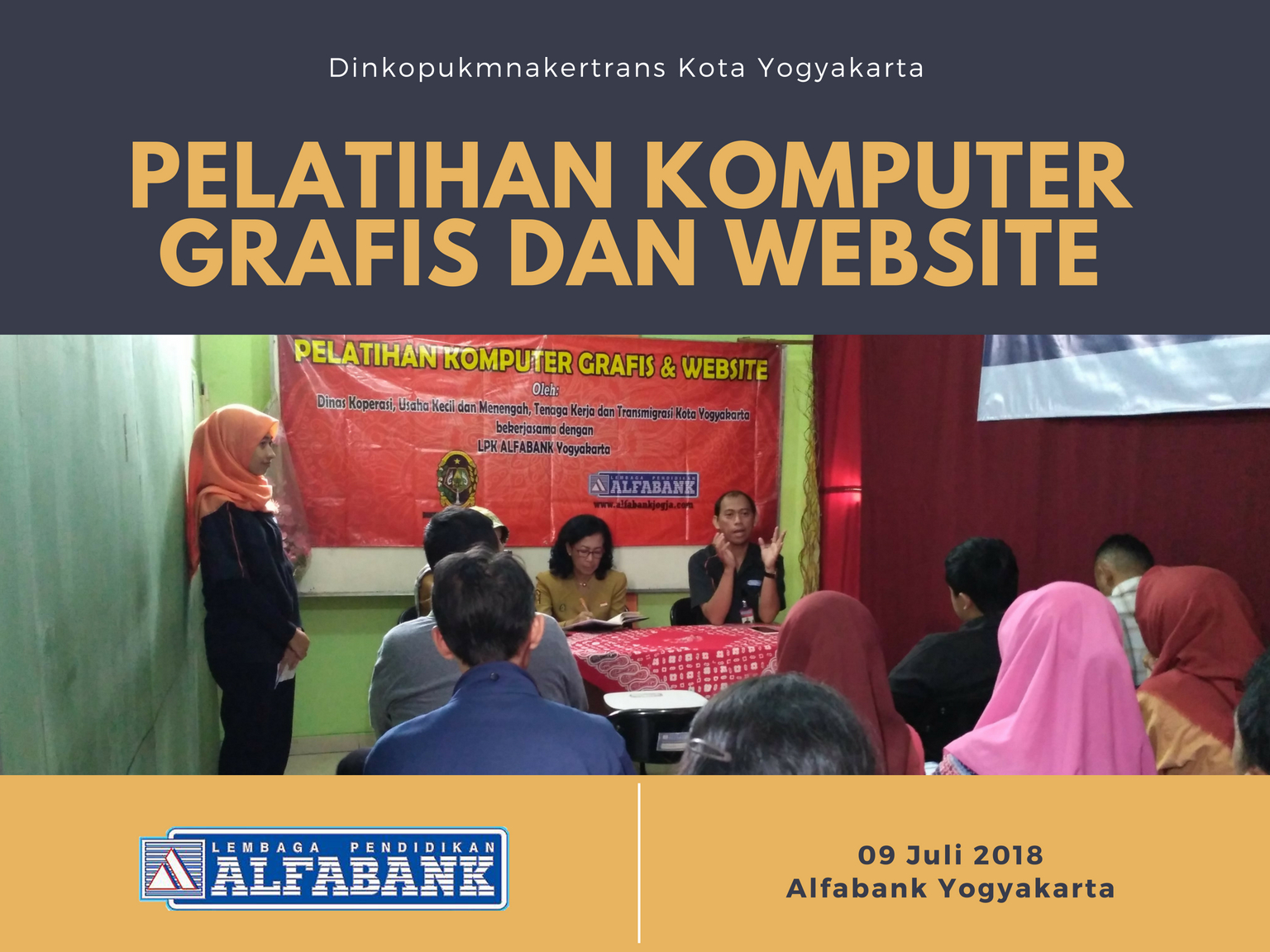 Pelatihan Komputer Grafis dan Website Alfabank Yogyakarta Nakertrans