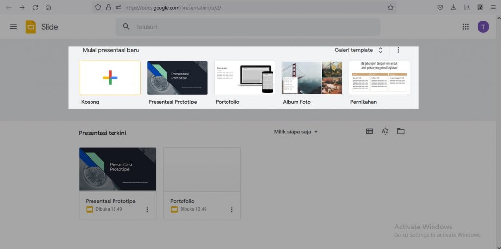 cara membuat presentasi di google slide