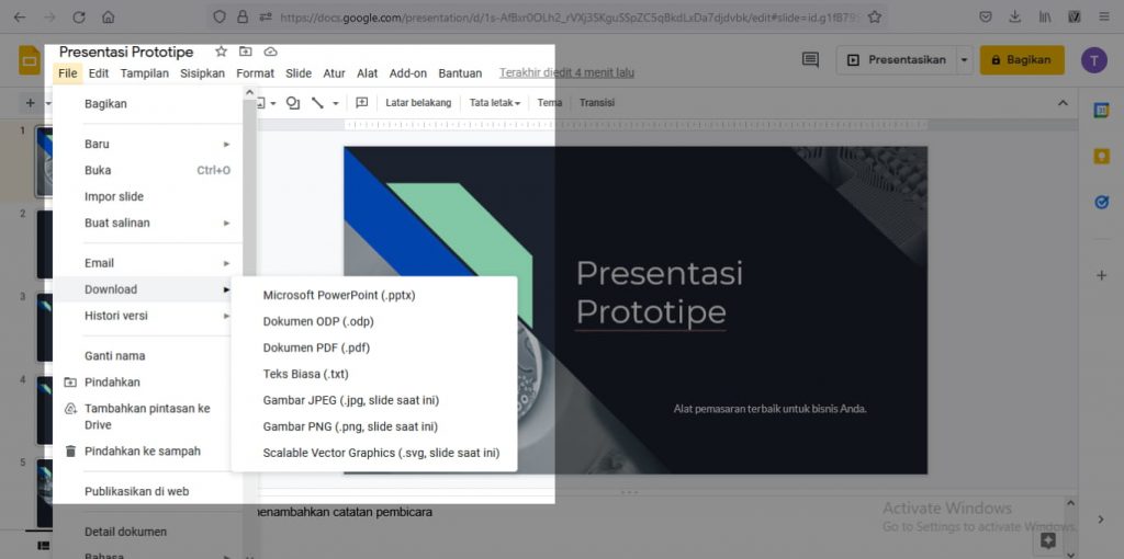 cara membuat presentasi di google slide