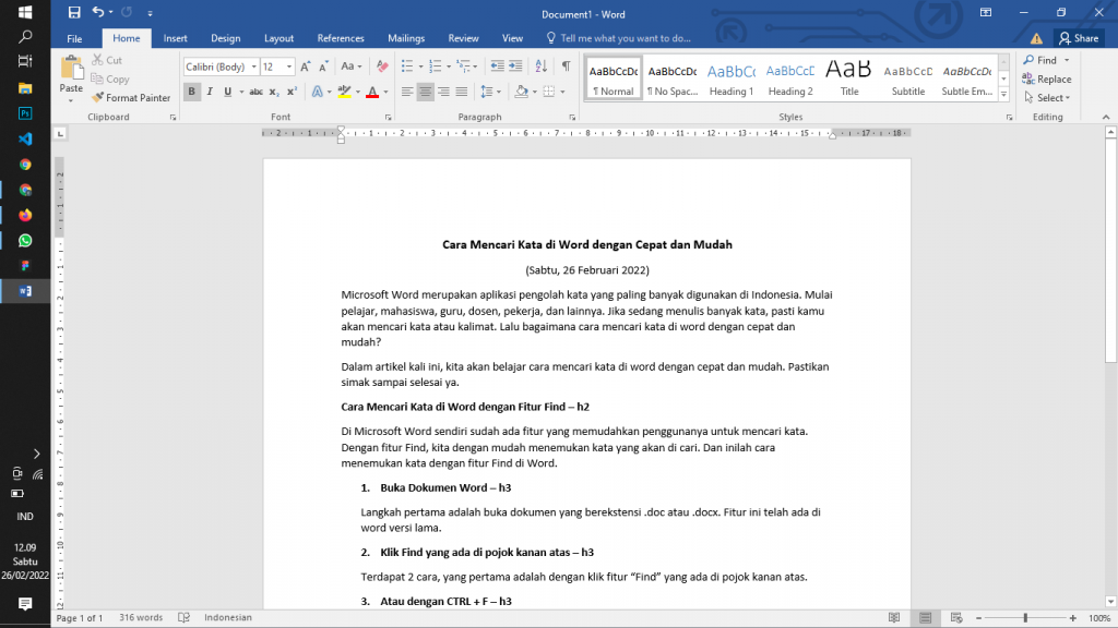 Cara Mencari Kata Di Word Homecare24 1842