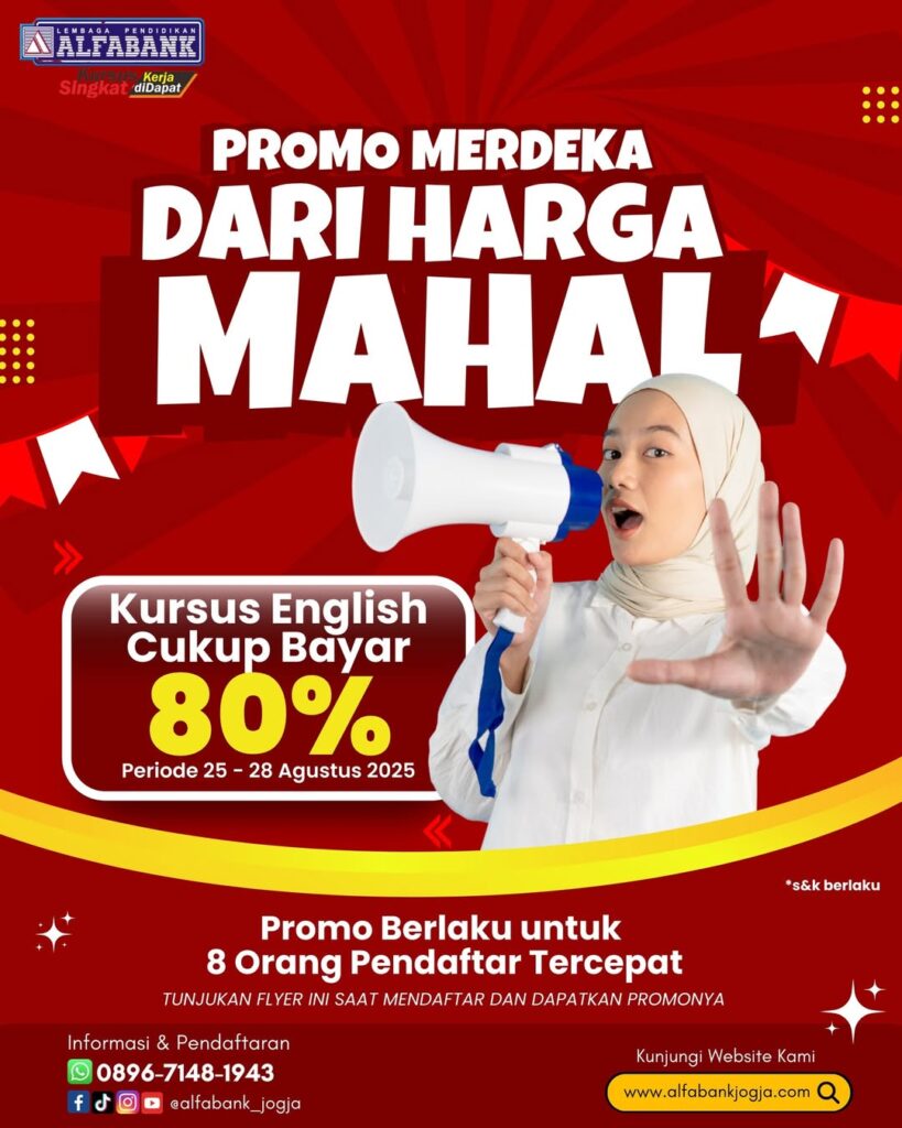 promo kursus english for frontliner jogja