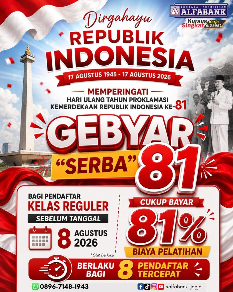Promo Agustus Kursus Komputer Jogja Alfabank Yogyakarta