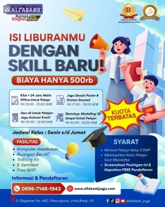 Promo Spesial Liburan Sekolah Kursus Komputer Alfabank Jogja