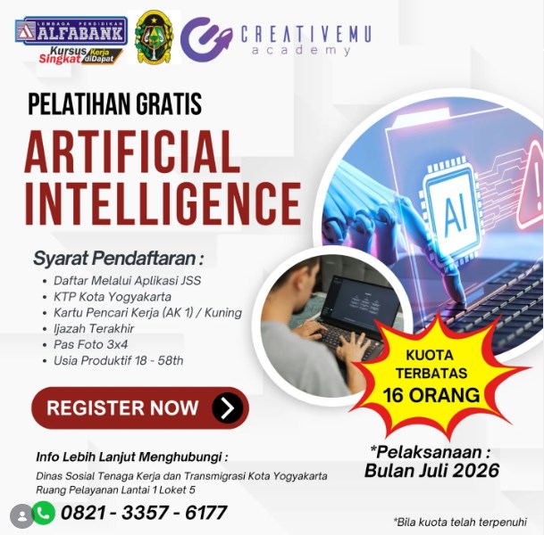 pelatihan AI gratis jogja