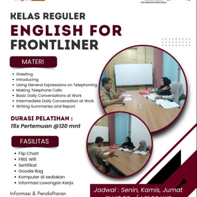 Kelas Reguler Kursus English for Frontliner Jogja