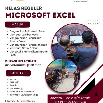 Kelas Reguler Kursus Micrososft Excel Jogja