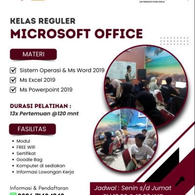 Kelas Reguler Kursus Micrososft Office Jogja