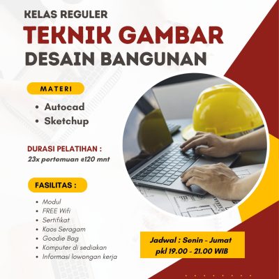 Kursus teknik gambar desain bangunan alfabank jogja